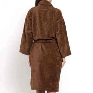 เสื้อคลุมอาบน้ำผ้าฝ้ายแท้ 100% สำหรับผู้หญิง เสื้อคลุมยาวเนื้อนุ่ม ระบายอากาศได้ดี สวมใส่สบาย เหมาะสำหรับโรงแรม สปา ฟิตเนส ชุดนอน ชุดลำลองใส่บ้าน - Product Image 3