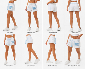 Shorts d'entraînement d'hiver pour femme, taille haute, respirants, en molleton de coton épais French Terry, brodés en chenille personnalisés - Product Image 5