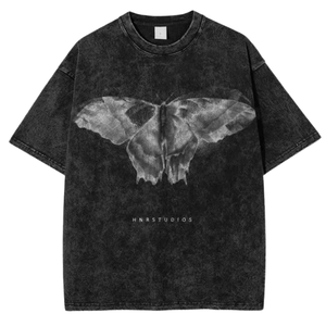 DTG Ghost Print Heavy Cotton Oversize Tee Halloween Vintage Acid Wash Moda de otoño - Product Image 4