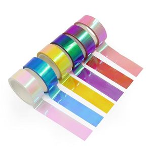 Wholesale Holographic Decorative Tape Assorted Colors Prismatic Rainbow Adhesive Craft Tape Multi-Color Shimmering Washi Tape - Product Image 4