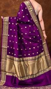 Saris en soie brodée Banarasi faits à la main, vêtements traditionnels ethniques indiens pour mariage, fournisseur en gros pour l'exportation. - Product Image 3