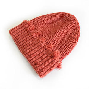 Distressed Rib Knit <b>Beanie</b> Vintage Inspired Winter <b>Hat</b> Soft 100% <b>Wool</b> Children's Adjustable Custom Logo OEM Wholesale Headwear - Product Image 3