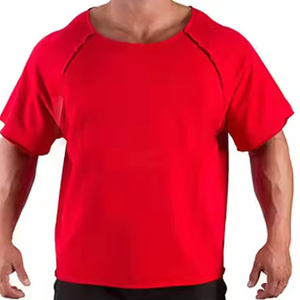 Camiseta Roja de Manga Corta para Hombre, Cuello Redondo, Corte Regular, Lisa, Informal, 100% Algodón, Secado Rápido, Transpirable, Ecológica - Product Image 1