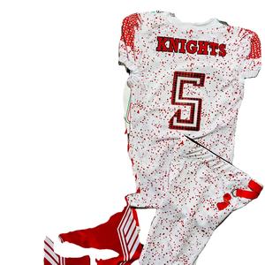 Maillot de football américain brodé grande taille pantalon court de sublimation extensible et respirant fabriqué au Pakistan superbes photos d'usine - Product Image 1