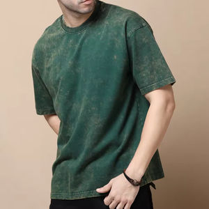 เสื้อยืดผู้ชายคุณภาพสูงปี 2026 ผ้าฝ้าย 100% ล้างสีแบบแอซิด บริการ OEM ราคาถูก ลายตัวอักษร ผ้าเนื้อวอร์สเตด - Product Image 2