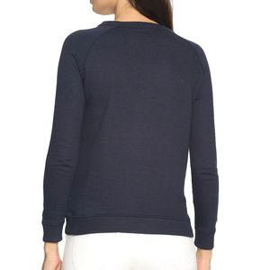 Sudadera de cuello redondo para mujer, holgada, de felpa 100% algodón orgánico, con logo frontal personalizado, transpirable, OEM - Product Image 3