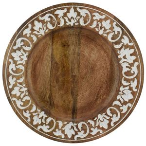 <b>Black</b> Wood Charger <b>Plates</b> Bless Our Home Table Decor Round Wood Underplate Wholesale Wedding Decoration Dinner <b>Plate</b> Underplate - Product Image 4