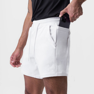Shorts de basket-ball en coton pour hommes OEM, shorts de sport et de course avec poches latérales, design uni, shorts pour hommes - Product Image 2