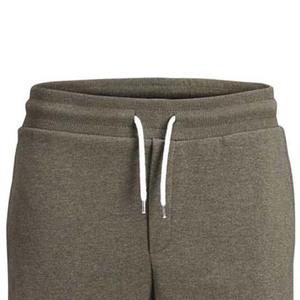 Shorts Bermuda en coton gris uni pour homme avec cordon de serrage à la taille, style décontracté, longueur mi-longue, tissu respirant - Product Image 4