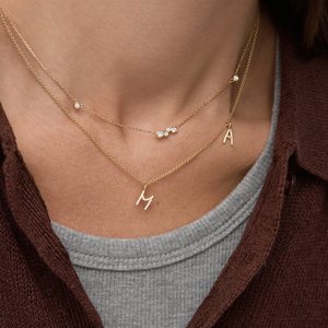 สร้อยคอเพชรลูน่า 0.27 กะรัต, จี้ทรงกลมเพชรเพาะเลี้ยงในห้องปฏิบัติการ, สร้อยคอทองคำแบบมินิมอล, เครื่องประดับเรียบหรูสำหรับทุกวัน, สร้อยคอสำหรับใส่ซ้อนกัน, ของขวัญ - Product Image 3