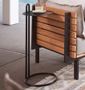 Mesa Redonda Minimalista con Detalle de Asa en Forma de Lazo, Base Estable que Ahorra Espacio, para Sala de Estar Moderna y Bares - Product Image 4