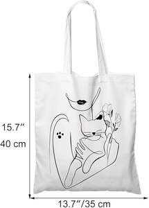 Sac fourre-tout en toile pliable de marque M.I.T personnalisé avec logo de couleurs personnalisées motif lettre de petites/moyennes tailles pour le shopping ou les cadeaux - Product Image 4