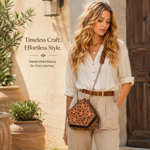Hand Tooled Genuine Leather Women's Shoulder Bag Floral Carved Western Handbag Detachable Strap Handmade Vintage Fashion <b>Purse</b> - Product Image 3