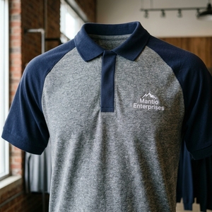 เสื้อเชิ้ตแขนสั้นผู้ชายรุ่นใหม่ ไซส์ใหญ่ รับสกรีนโลโก้ ผ้าโพลีเอสเตอร์/คอตตอนถัก ดีไซน์โดดเด่น แห้งเร็ว - Product Image 5