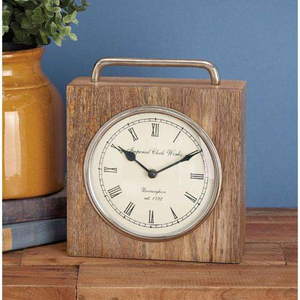 Reloj de Mesa Artesanal de Madera de Mango, Reloj de Escritorio Decorativo Rústico para el Hogar, la Oficina y como Regalo - Product Image 1