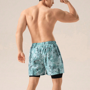 Pantalones Cortos Deportivos Personalizados de Secado Rápido y Transpirables con Cordón Ajustable, Impresión por Transferencia de Calor, 8 Pulgadas de Entrepierna, de Lona, para Hombre - Product Image 3