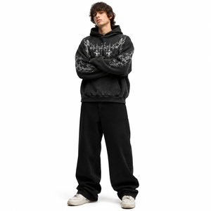 Sweat à capuche unisexe en molleton 100 % coton, coupe classique, avec poches, service OEM, prêt pour l'hiver, vente en gros - Product Image 1