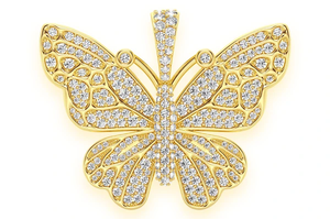 Colgante de Mariposa Iced Out con Acabado Dorado y Moissanita VVS, Joyería de Lujo Estilo Hip Hop para Hombres y Mujeres - Product Image 2