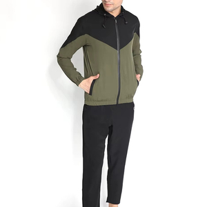 Lightweight low MOQ Men Breathable Fleece Hoodie Sweatpants 2-Piece Set <b>Polyester</b>/Cotton Plus Size Custom Logo <b>Jogger</b> Tracksuit - Product Image 5