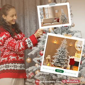 Albero di Natale Artificiale di Alta Qualità a Forma Lussuosa, 210 cm, Pieghevole, a Batteria, in Materiale PE PVC, con Decorazioni per Esterni - Product Image 3