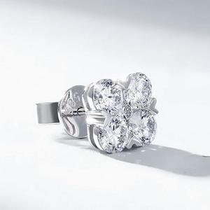 Pendientes de Barra Elegantes Vintage de Plata de Ley 925 para Mujer con Cadena Larga de Diamantes Cultivados en Laboratorio, Certificados por IGI - Product Image 1