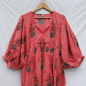 Beautiful floral Cotton <b>Block</b> <b>Printed</b> dress Dress For Casual wear Hand <b>Block</b> <b>Printed</b> Dress - Product Image 6
