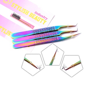 Pinces à cils antistatiques durables avec logo personnalisé, outils d'extension de cils, pinces de précision en acier inoxydable pour les artistes en cils - Product Image 4