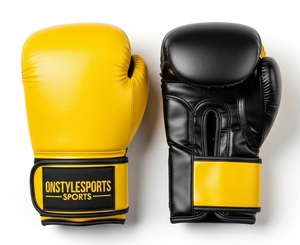 Gants de boxe MMA Wolon pour l'entraînement en salle, sparring, ajustement confortable, cuir imperméable durable, support de poignet, fermeture à lacets - Product Image 1