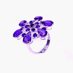 Bijoux en argent sterling 925 plaqué argent pour mariage, pierres précieuses améthystes, bagues classiques à la mode pour femmes - Product Image 4