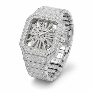 Luxury Stainless Steel Square <b>Diamond</b> <b>Watch</b> Analog Women's Timepiece Quartz Movement Bracelet - Product Image 2