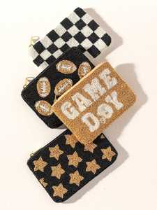 Mini bolso con cremallera y bordado de amor con cuentas bonitas con diseño elegante y aspecto moderno de la India - Product Image 5