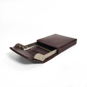 [Best Deal] Top Quality Castello Genuine Vegetable Tanned Leather Metal Card Case <b>Smart</b> <b>Wallet</b> Men's Slim Black Brown 5 Colors - Product Image 3