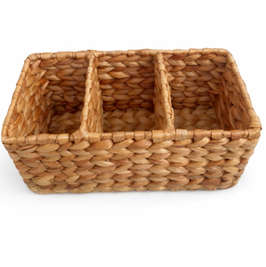 SEKAT 3 Handwoven Water Hyacinth Storage <b>Basket</b> With Compartments Natural Organizer Box Multipurpose Desk Organizer Home Decor - Product Image 1