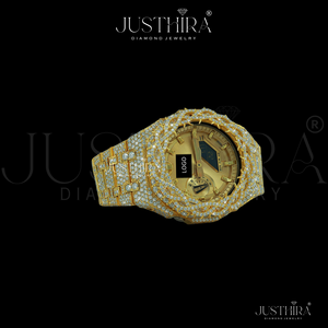 Reloj personalizado con diamantes de moissanita VVS completamente cubiertos de diamantes, estilo de joyería hecha a mano de alta calidad al mejor precio al por mayor - Product Image 3