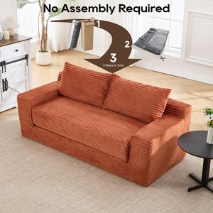 Sofá Cama Compacto de Terciopelo, Diseño Convertible 2 en 1, Espuma Viscoelástica y Estructura de Acero, Pequeño, Sin Necesidad de Ensamblaje - Product Image 5
