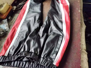 Genuine Leather Striped Joggers <b>Trousers</b> <b>for</b> <b>Men</b> - Product Image 5