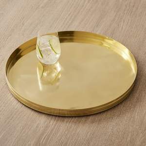 Elegante Plato de Servir de Latón Hecho a Mano con Acabado Dorado de Lujo para Decoración del Hogar, Eventos de Boda y Presentaciones en Hoteles - Product Image 2