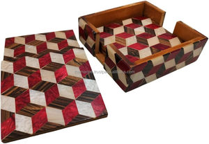 Handmade Wood <b>Coaster</b> <b>Sets</b> Unique Rustic Wood Multi Color 4 Pcs <b>Coaster</b> <b>Set</b> for Cup Glass Table Decoration - Product Image 5