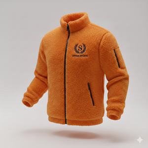 Men Hooded <b>Lined</b> Sherpa <b>Fleece</b> <b>Jacket</b> Thick Warm Autumn Outerwear Casual Street Style Digital Printing SFANA SPORTS Eco-Friendly - Product Image 2