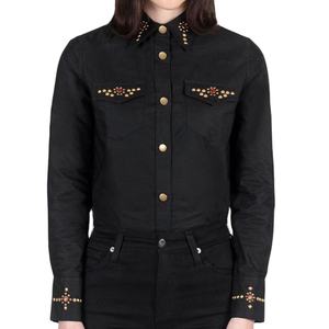 Camisa de Mujer con Botones Personalizada OEM/ODM, 100% Algodón, Manga Larga, Cuello Casual, Adornos con Logotipo de Leopardo, Venta al Por Mayor - Product Image 6