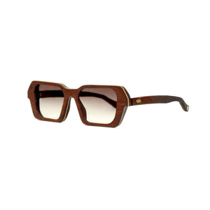 Lunettes de soleil hexagonales en bois faites à la main pour hommes et femmes, style rétro géométrique, monture épaisse en bois grainé, logo personnalisé, cadre écologique - Product Image 2