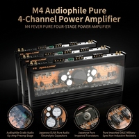 Amplificateur de puissance M4 140W RMS Classe AB avec égaliseur de basses pour système audio de voiture