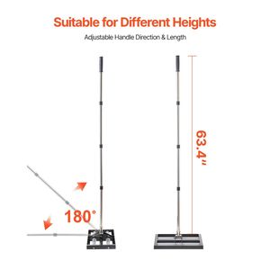 Rastrello Livellatore per Prato in Acciaio Inossidabile Rinforzato da 17'' x 10'' con Manico Regolabile da 63,4'' e Rullo per Manutenzione del Giardino - Product Image 4