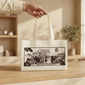 Sac fourre-tout personnalisé en non-tissé thermosoudé avec impression sérigraphique, écologique, réutilisable, pour emballage cadeau, sac à main avec logo pour souvenirs - Product Image 2