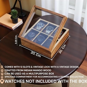 AHTE MANUEXPO UR-065 Wooden Watch Box <b>Storage</b> Jewelry Case Timepiece Display Luxury Indian Rosewood Organizer Handmade <b>Cushions</b> - Product Image 1