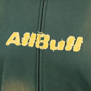 เสื้อฮู้ดซิปแบบโอเวอร์ไซส์ AllButt สำหรับทุกเพศ สีเขียวไล่เฉดลายหยดน้ำ ผ้าฟลีซ สวมใส่สบายๆ ในฤดูใบไม้ร่วง - Product Image 5