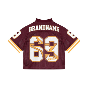 Camiseta de fútbol de malla oversize con cuello en V, manga corta, transpirable, con estampado de letras, estilo urbano, personalizada por sublimación - Product Image 4
