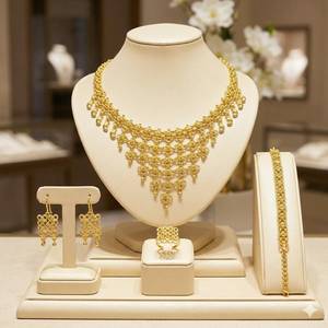 Wholesale 14K18K24K Micron Gold <b>Filled</b> France & European Design Fashion Jewelry Set Traditional Dubai Style Wedding Jewelry Set - Product Image 1