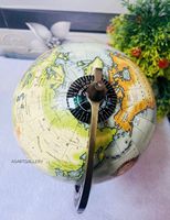 Globe terrestre vintage en laiton fait main de qualité supérieure, impression numérique, support trépied en métal, décoratif, éducatif, durable, élégant, pour table