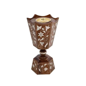 Quemador de incienso árabe artesanal de madera, Mabkhara, quemador de incienso Oud islámico - Product Image 4